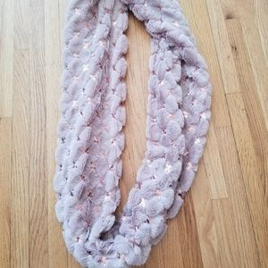 Faux Fur Sequence Pink Scarf